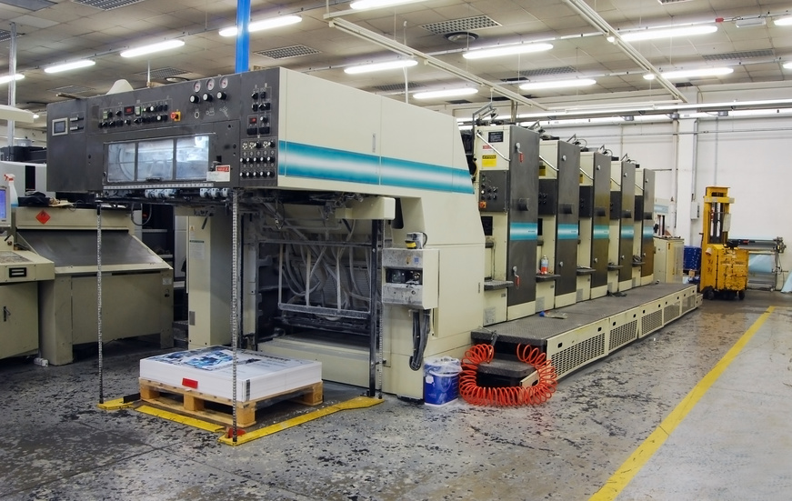 Offset press is a printing machine designed to produce fine quality reproductions. Offset printing is a widely used printing technique where the inked image is transferred (or "offset") from a plate to a rubber blanket, then to the printing surface.
